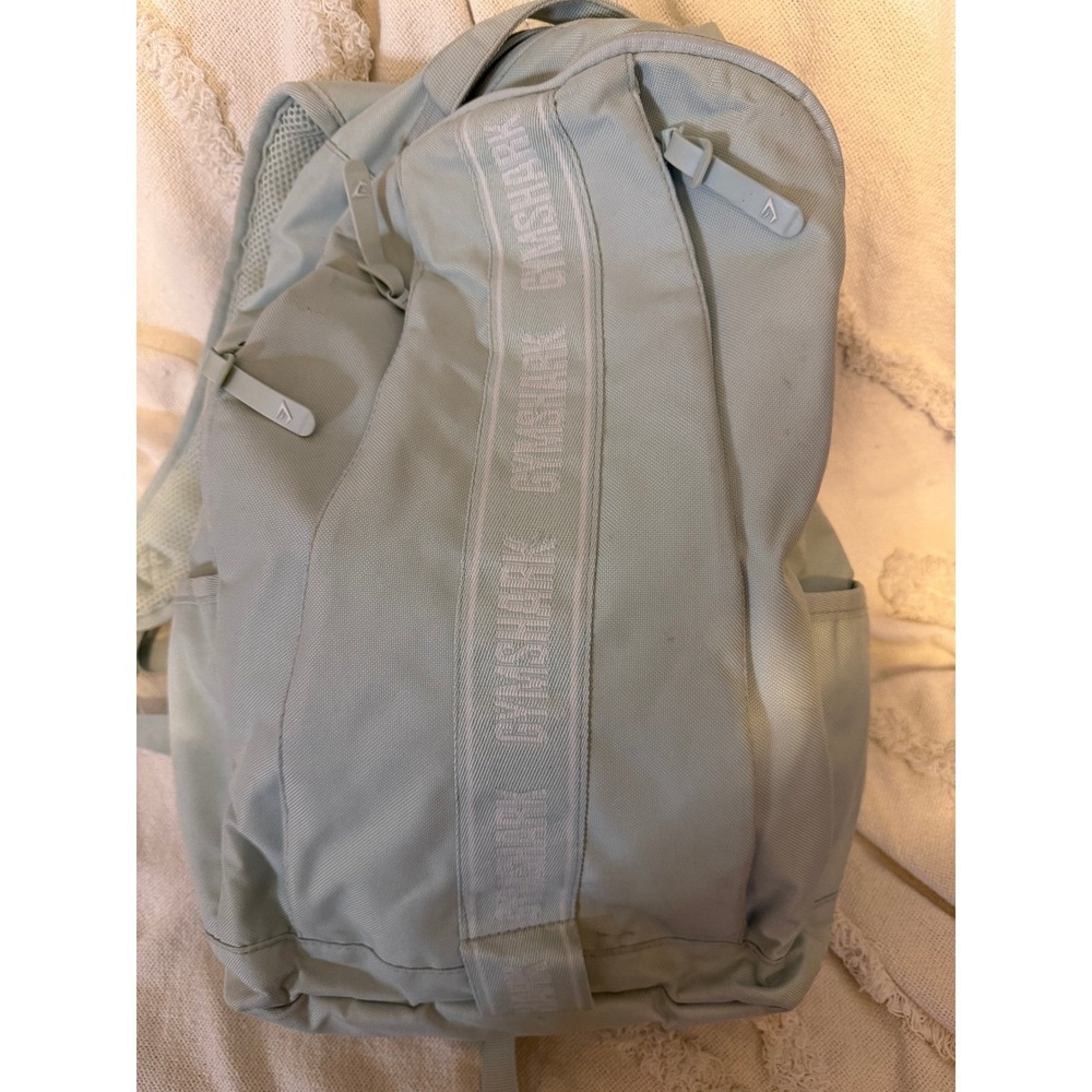 Gymshark Sharkhead Backpack Light Green Mint Sage Laptop Sleeve Gym Bag - Picture 3 of 8